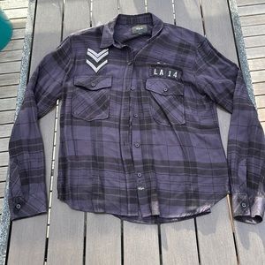 Rails Banks Pepper Military LA 14 Plaid Flannel Size Small